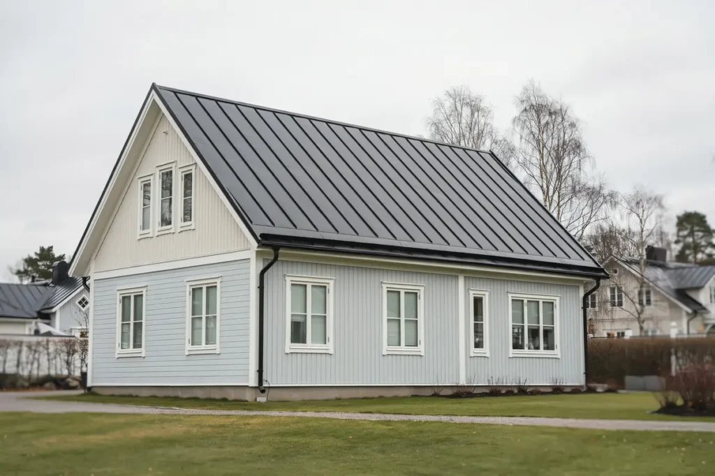 takrenovering med nya h ngr nnor p villa i sickla